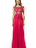 Lace Chiffon Beaded Hollow Prom Dress